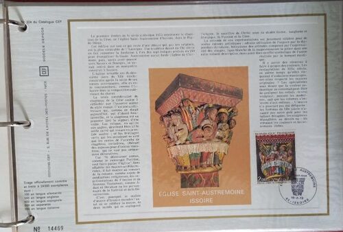 Feuillet Philatélique Artistique Cef 224, L'église Saint-Austremoine D'issoire