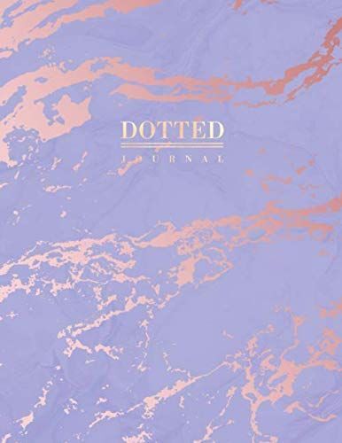 Dotted Journal: Soft Lavendar Marble And Faux Rose Gold Dot Grid Notebook - Journal (8.5 X 11 Inches) - 120 Dot Pages