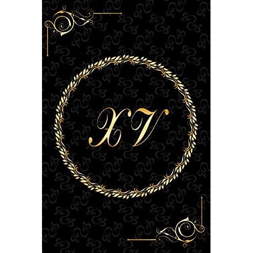 Xv: Golden Monogrammed Letters, Executive Personalized Journal With Two Letters Initials, Designer Professional Cover, Perfect Unique Gift