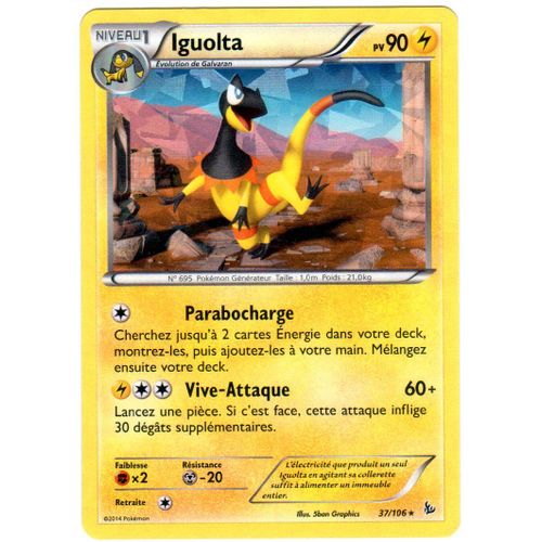 Carte Pokemon Iguolta 37/106 Holo Brillante Fr