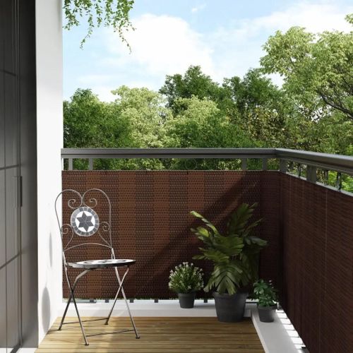 Prolenta Premium - Paravent de balcon brun et noir 300x80 cm résine tressée