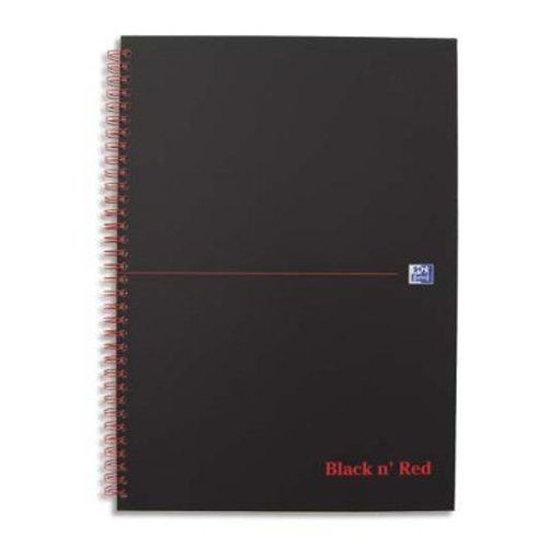 Oxford Black N Red Cahier Notebook Spiralé Couverture Carte 140 Pages 5x5 + Marge 21x29,7