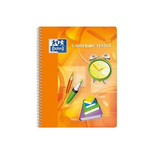 Oxford Cahier Texte Spiralé Couverture Polypropylène 148 Pages 90g Seyès 17 X 22 Cm