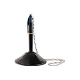 Bic Stylo Bille 4 Couleurs Sur Socle Coloris Noir, Encre Bleu