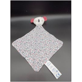 Doudou Plat Obaibi Okaidi - Koala Ours - Blanc Gris Rose