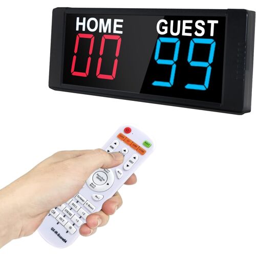Acdsgd-Tableau De Score Électronique Portable À Led Avec Télécommande, Gardien De Score Pour Jeux Intérieurs/Cornhole/Basketball/Pingpong/Volleyball (Rouge + Bleu)