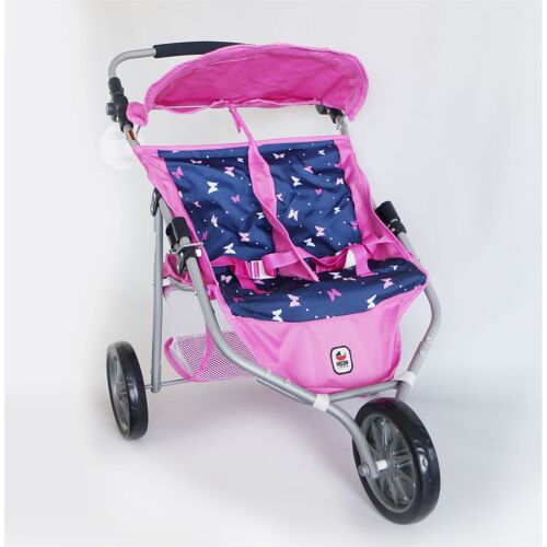 Poussette Jogger 3 roues pour poupées jumelles