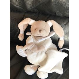 Doudou Et Compagnie Lapin Celeste - Pantin Boule Blanc Gris Étoile 22 Cm