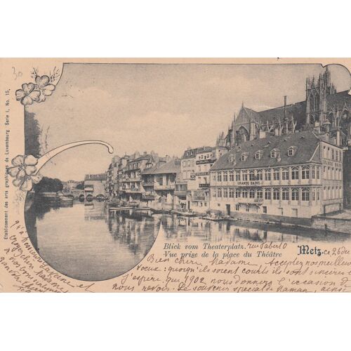 Cpa " Metz, Vue Prise De La Place Du Théâtre ".