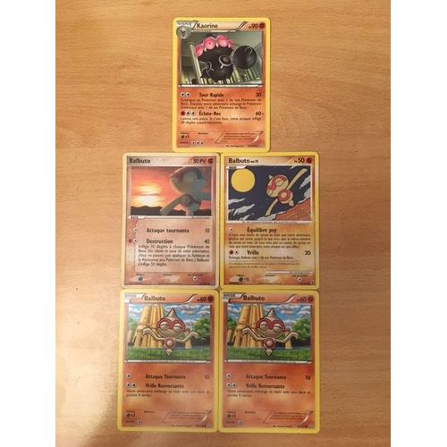 Balbuto 50pv (53/107) + Balbuto 50pv (60/106) + Kaorine 90pv (64/124) + 2x Balbuto 60pv (63/124) Pokemon