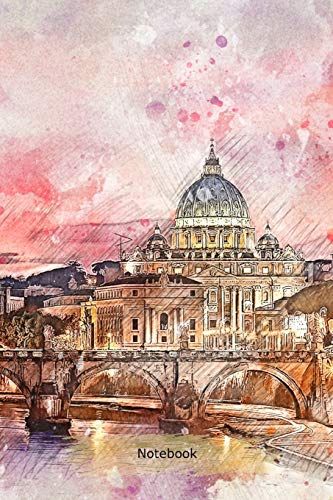 Notebook: Rome Around The World Cover | Composition Books | Wide Ruled Line Paper | 120 Pages | Softcover