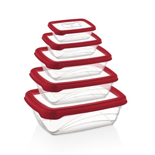 Herzberg Hg-L763 : 5 Pièces Bio Saver Box Set Rouge