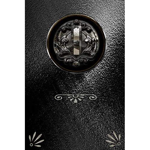 I: Black Leather Look Chrome Initial 200page Lined Notebook Journal Planner
