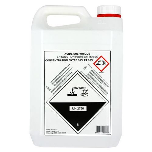 Acide Sulfurique Pour Batterie - Bidon 5 Litres