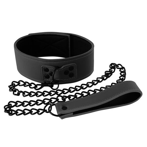 Collier Et Laisse Vinyle - Renegade Bondage - Noir
