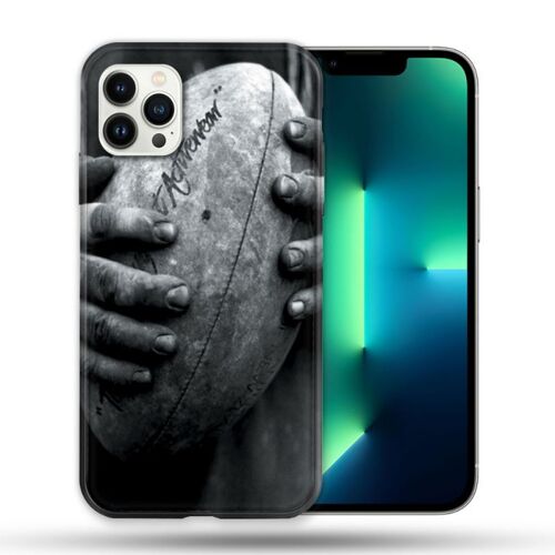 Coque Compatible Magsafe Pour Apple Iphone 13 Pro Sport Rugby Ballon Vintage