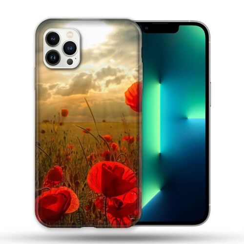 Coque Compatible Magsafe Pour Apple Iphone 13 Pro Fleur Coquelicot