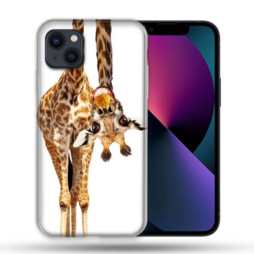 Coque Compatible Magsafe Pour Apple Iphone 13 (6,1) Animal Girafe Blanche