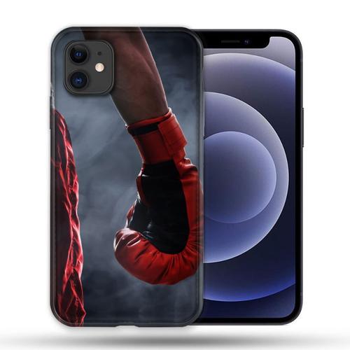 Coque Compatible Magsafe Pour Apple Iphone 12 / 12 Pro Sport Boxe Gant Rouge