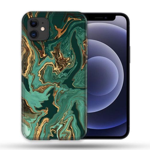 Coque Compatible Magsafe Pour Apple Iphone 12 / 12 Pro Texture Marbre Vert
