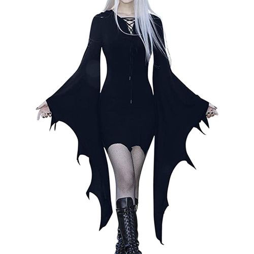 Robe Bandage À Manches Chauve-Souris Pour Halloween, Chemisier À Capuche Everak, Vintage, Adapté Au Masplay Tim Ade Ball, Eig88