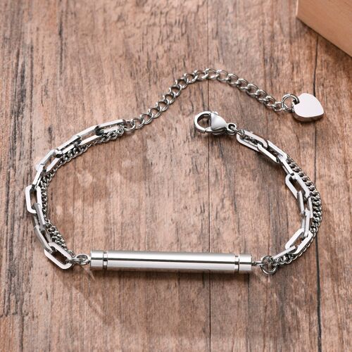 Vnox ¿ Bracelet D'urne De Crémation Pour Hommes Et Femmes, Tube Ouvrable En Acier Inoxydable, Bracelet Commémoratif Porte-Cendres