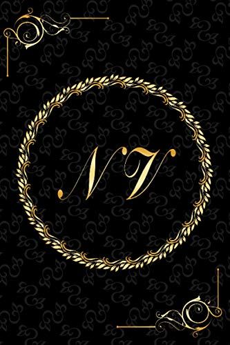 Nv: Golden Monogrammed Letters, Executive Personalized Journal With Two Letters Initials, Designer Professional Cover, Perfect Unique Gift