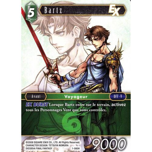 1-080h - Bartz - Hero Normale - Série 1 - Final Fantasy Tcg - Français