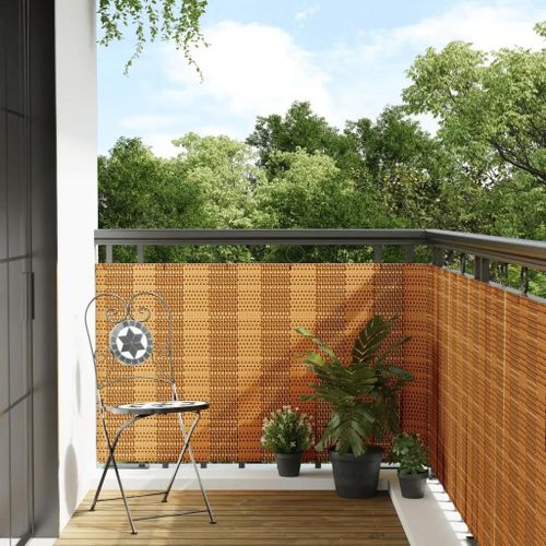 Prolenta Premium - Paravent de balcon marron clair 1000x80 cm résine tressée