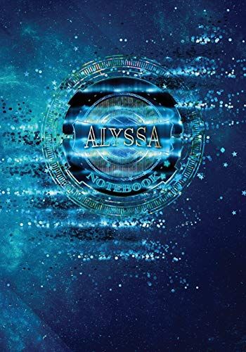 Alyssa Notebook: Art Deco - 7"X10" Blue Spiritual Cosmic Composition Book