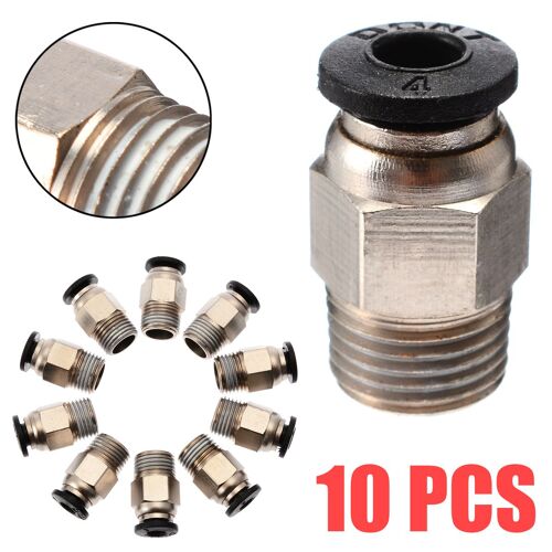 Mayitr 5/10 pièces Enfichables Raccord Rapide Connecteur 3D Imprimante Tube Connecteurs Pour 3D V6 PC4-M10 Tube Droit
