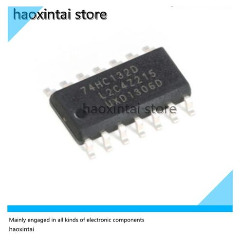 74HC132D, puce logique de déclenchement NAND Schmitt à quatre voies, 2 entrées, 653 authentique, 653 SOIC-14, 5 pièces