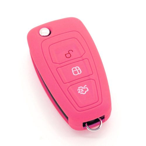 Housse De Clé En Silicone Pour Ford Fiesta Focus Mondeo S Max Rose