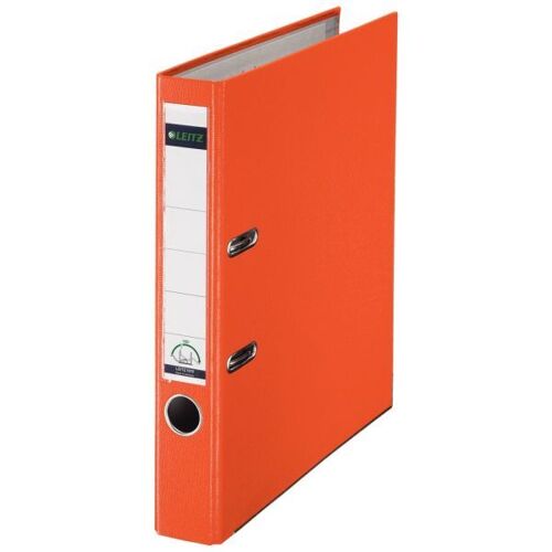 Esselte-Leitz 10155045 Classeur À Levier En Plastique 180 Pour A4 Avec Dos Étroit Et Encoches Orange