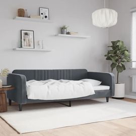 Prolenta Premium - Lit De Repos Sans Matelas Gris Foncé 100x200 Cm Velours