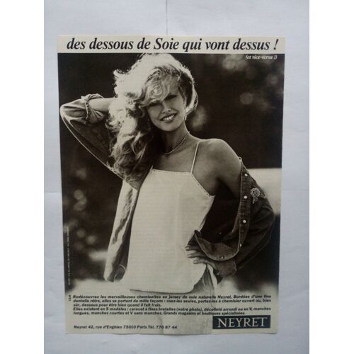 Publicité Papier Ancienne (Mai 1981) Pour Les Chemisettes Neyret En Soie Naturelle - 42 Rue D'enghien À Paris (Publicité L & M)