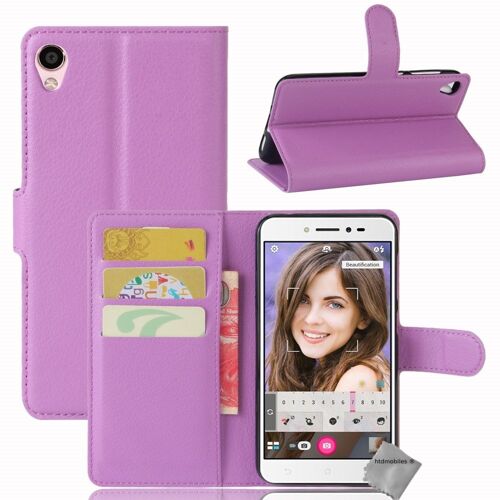 Housse etui coque pochette portefeuille pour Asus Zenfone Live ZB501KL + film ecran - MAUVE