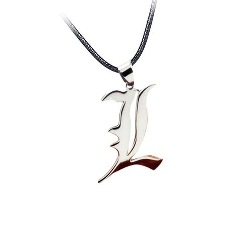 Collier En Acier Inoxydable Avec Pendentif Lettre Ancienne Anglaise, Pendentif, Perles, Chaîne, Accessoires De Bijoux Cosplay