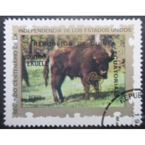 Guinee Equatoriale Poste Aérienne N°66 Bison Oblitéré