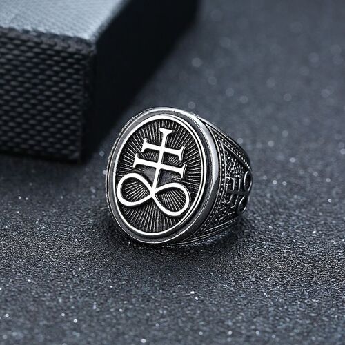 Vnox ¿ Chevalière Pour Hommes, Chevalière En Acier Inoxydable Doux, Anneau Supérieur Rond Et Carré, Chevalière Pastorale Punk Rock Pour Homme