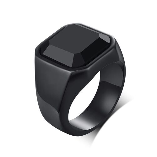 Vnox ¿ Chevalière Pour Hommes, Chevalière En Acier Inoxydable Doux, Anneau Supérieur Rond Et Carré, Chevalière Pastorale Punk Rock Pour Homme