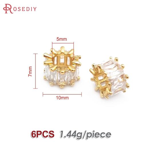 Perles D'espacement De Roue Oblates De Baril En Laiton Pour Documents En Or 18 Carats, Bracelets, Bijoux, Accessoires De Bricolage Exécutifs, Haute Qualité