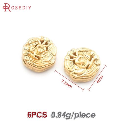 Bracelets En Or 18 Carats Avec Perles D'espacement Pour Femmes, Document En Or 256, Bracelets En Laiton Fleuri, Bijoux À Bricoler Soi-Même, Fournitures Exécutives, Accessoires