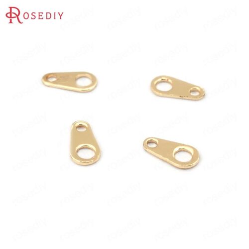 Fermoirs À 2 Trous En Laiton Doré 18 Carats, 40 Pièces, 6x3.5mm, 9x3mm, 10x4mm, Fournitures De Bricolage