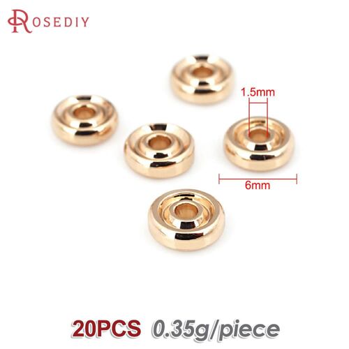 Perles D'espacement De Haute Qualité En Or 18 Carats, 4mm, 5mm, 6mm, 8mm, 12mm, Pneus En Laiton, Perles D'espacement, Bijoux De Bricolage, Fournitures D'accessoires Exécutifs