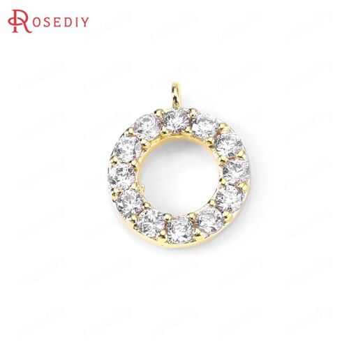 Breloques En Or 24 Carats Pour Documents, Accessoires En Laiton Et Cercle Rond, Breloques Allergiques, Haute Qualité, Bijoux À Bricoler Soi-Même, 6 Pièces, 35442