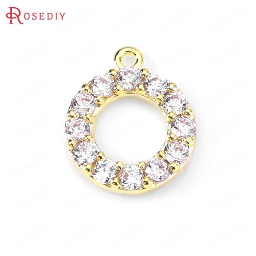 Breloques En Or 24 Carats Pour Documents, Accessoires En Laiton Et Cercle Rond, Breloques Allergiques, Haute Qualité, Bijoux À Bricoler Soi-Même, 6 Pièces, 35442