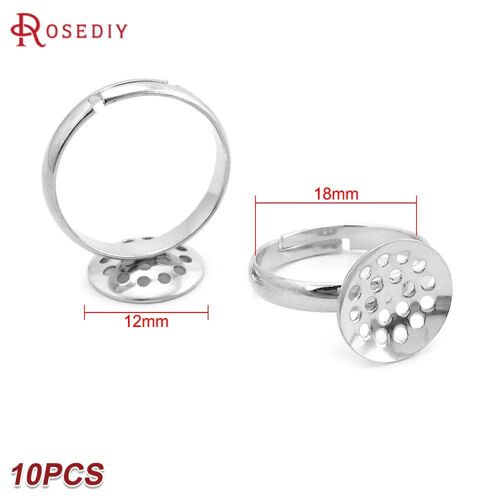 Bagues En Laiton Couleur Or 24k Ou Rhodium, Plateaux, Bague De Base, Réglage, Fournitures De Fabrication De Bijoux, Accessoires De Bricolage