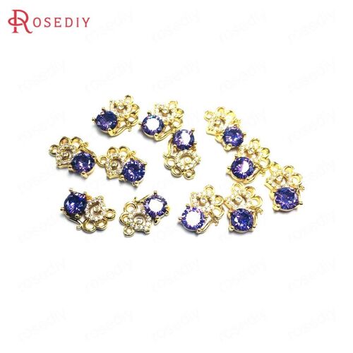 Pendentifs En Laiton Et Verre De Haute Qualité 9x12mm, 6 Pièces, Couleur Champagne Or, Souris, Breloques, Accessoires De Bijouterie, Diy, 38164