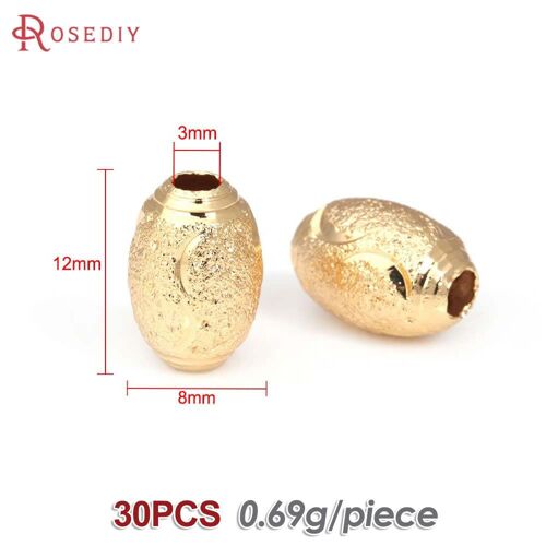 Perles D'espacement Promenales Sulfen Laiton Pour Fabrication De Bijoux, Fournitures De Diy Pour Exécutif, 3x5mm, 4x7mm, 4x8mm, 12x8mm, 18k